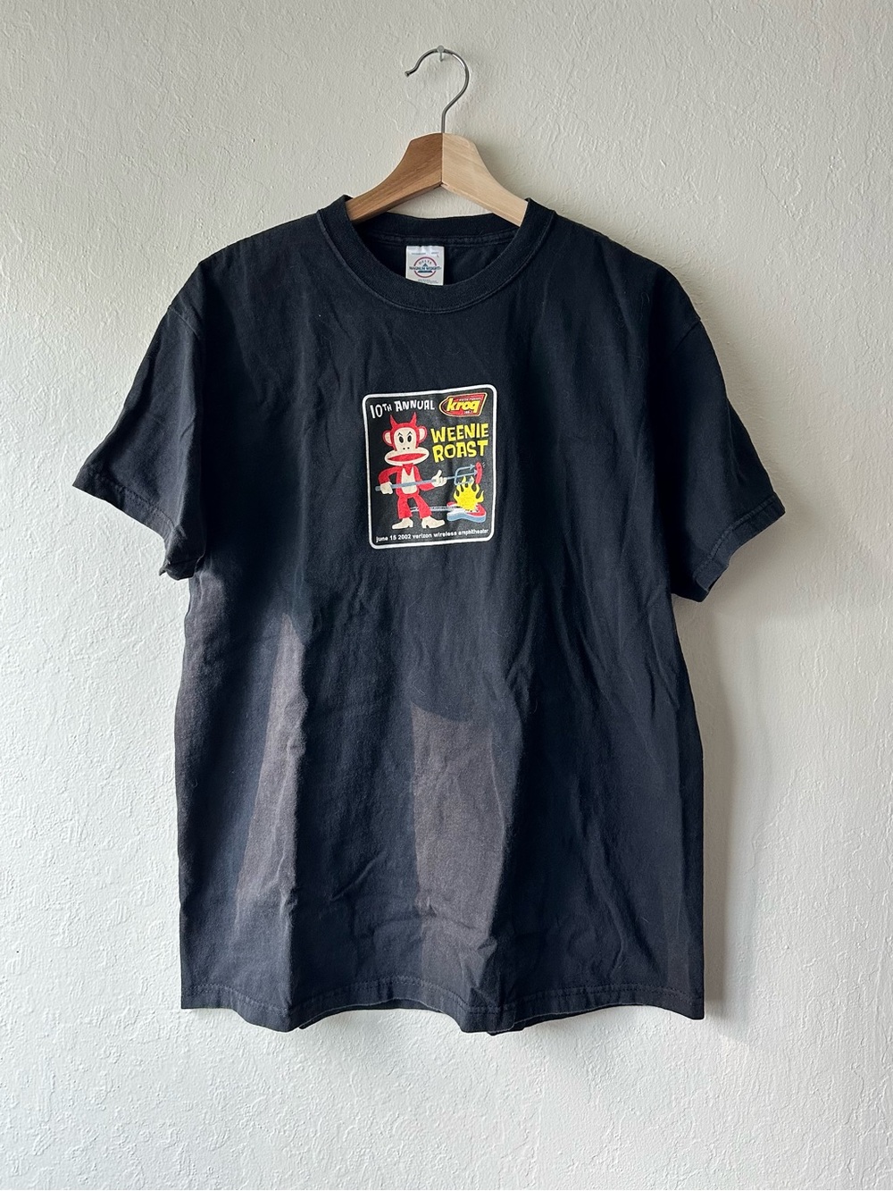 Vintage rare 2003 kroq weenie roast paul frank black concert band t-shirt large
